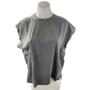CALIA by Carrie Underwood Women Gray Drop Sleeve Crewneck T Shirt Tee Top Size M